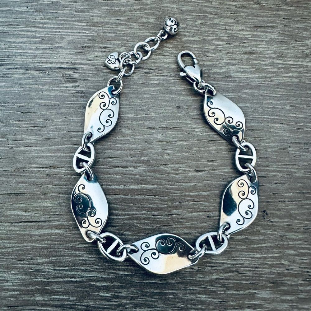 Brighton Silver Scroll Teardrop Bracelet